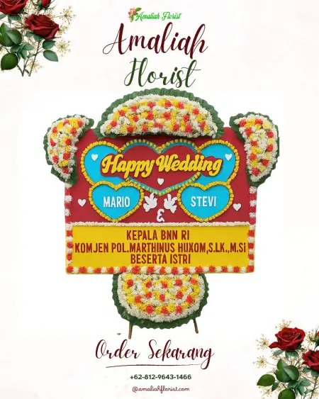 Papan Bunga Pernikahan Balas Klumprik